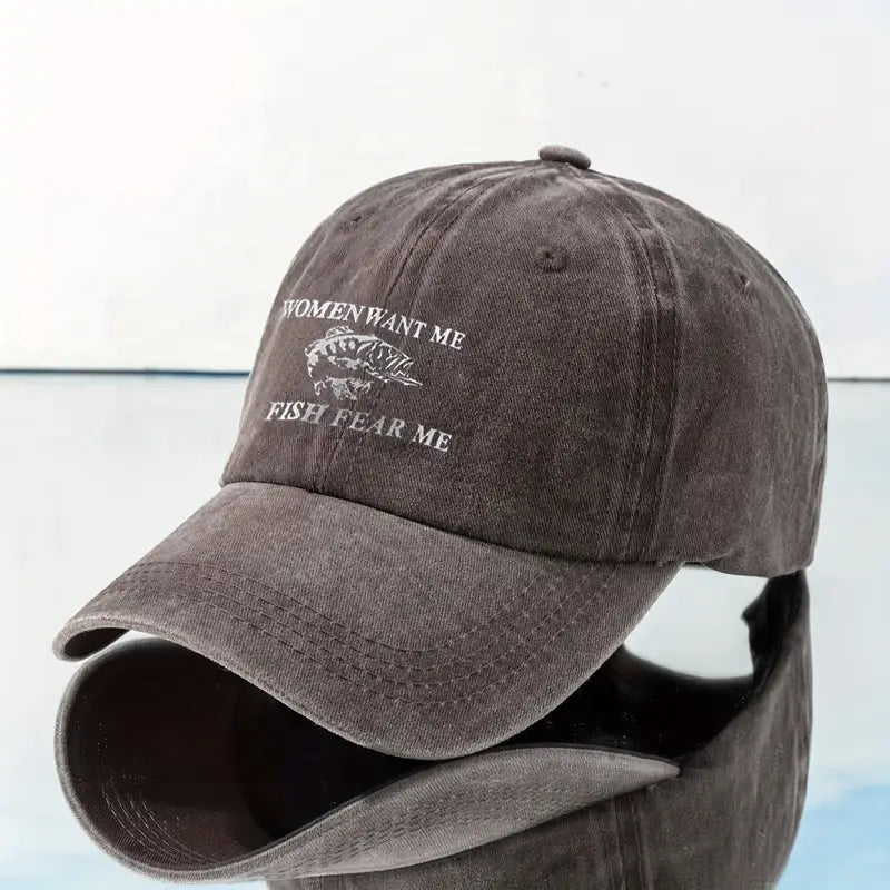 Women Want Me Fish Fear Me Baseball Hat, Dad Hats, Fishing Hat, Funny Hats, Unisex Hats, Clothing, Dad Gifts