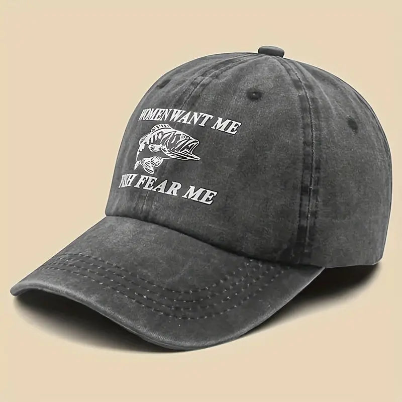 Women Want Me Fish Fear Me Baseball Hat, Dad Hats, Fishing Hat, Funny Hats, Unisex Hats, Clothing, Dad Gifts
