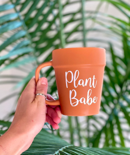 Plant Babe Terracotta Pot Mug, Plant Lover Gift, Plant Gifts, Plant Lady, Gifts for Her, Planter, Succulents