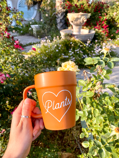 Plants Heart Terracotta Pot Mug, Plant Lover Gift, Plant Gifts, Plant Lady, Gifts for Her, Planter, Succulents, Valentine's Day Gifts