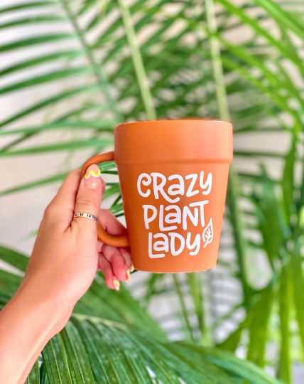 Crazy Plant Lady Terracotta Pot Mug, Plant Lover Gift, Plant Gifts, Plant Lady, Gifts for Her, Planter, Succulents