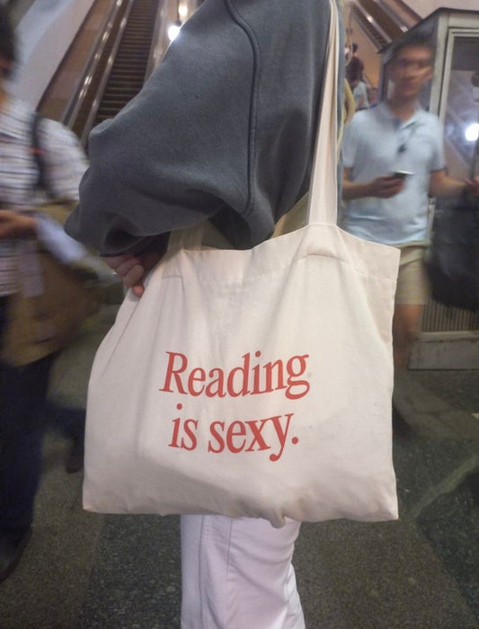 Reading is Sexy Tote Bag, Canvas Bag, Cute Book Bag, Book Lover Gift, Booktok, School Bag, Shoulder Bag