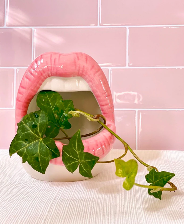 Lip Planters, Mouth Planter, Fun Planters, Flower Pots, Plant Lady, Mouth Ashtray, Red Lips