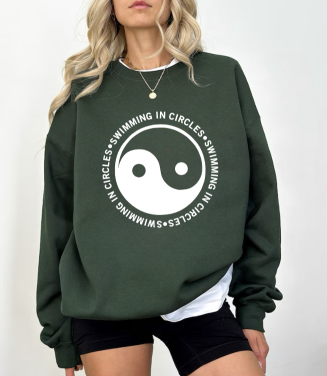 Yin and Yang Swimming Mac Miller Sweatshirt, Long Sleeve Shirt, Cozy Sweater, Gifts for Him, Gifts for Her, Valentine's Day