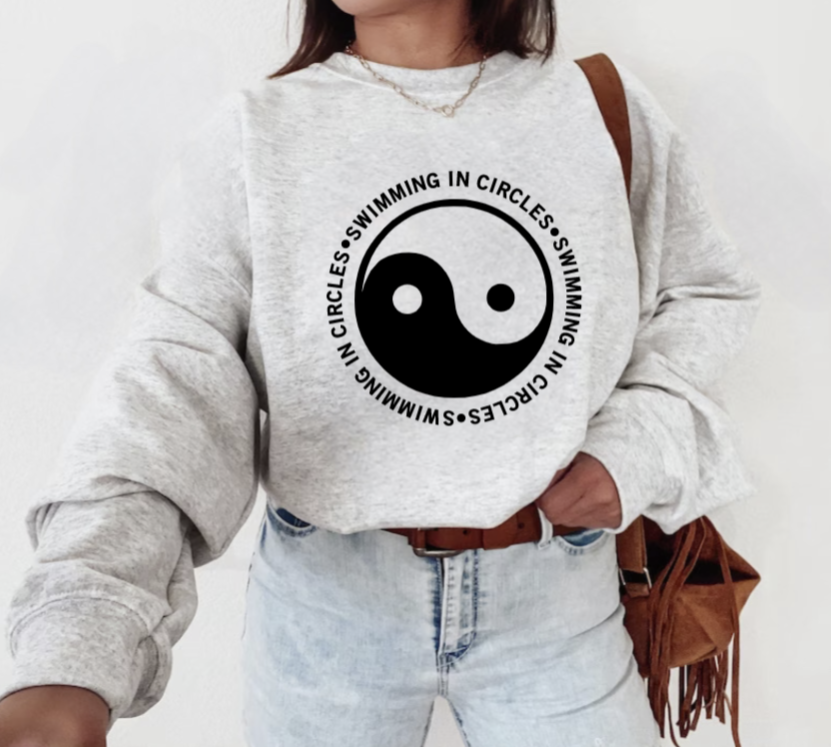 Yin and Yang Swimming Mac Miller Sweatshirt, Long Sleeve Shirt, Cozy Sweater, Gifts for Him, Gifts for Her, Valentine's Day