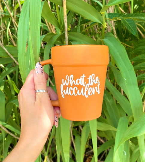 What the Fucculent Terracotta Pot Mug, Plant Lover Gift, Plant Gifts, Plant Lady, Gifts for Her, Planter, Succulents