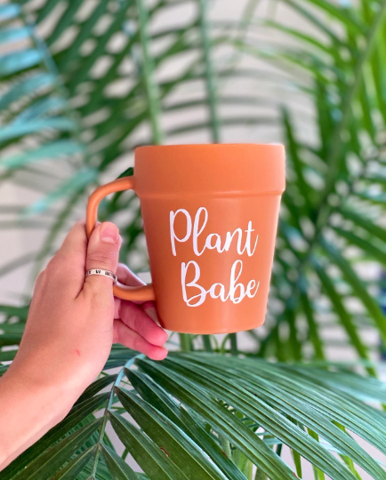 Plant Babe Terracotta Pot Mug, Plant Lover Gift, Plant Gifts, Plant Lady, Gifts for Her, Planter, Succulents