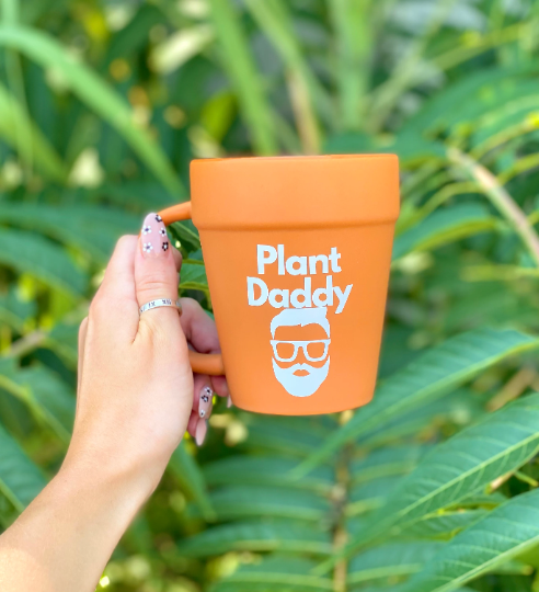 Bearded Plant Daddy Terracotta Pot Mug, Plant Lover Gift, Plant Gifts, Plant Dad, Gifts for Him, Planter, Succulents