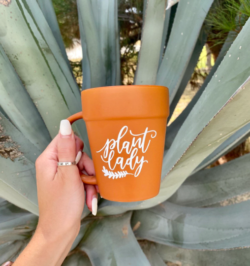 Plant Lady Terracotta Pot Mug, Plant Lover Gift, Plant Gifts, Plant Lady, Gifts for Her, Planter, Succulents