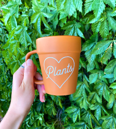 Plants Heart Terracotta Pot Mug, Plant Lover Gift, Plant Gifts, Plant Lady, Gifts for Her, Planter, Succulents, Valentine's Day Gifts