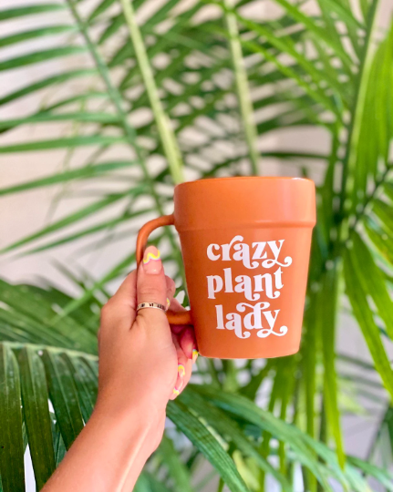 Crazy Plant Lady Terracotta Pot Mug, Plant Lover Gift, Plant Gifts, Plant Lady, Gifts for Her, Planter, Succulents