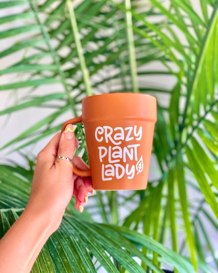 Crazy Plant Lady Terracotta Pot Mug, Plant Lover Gift, Plant Gifts, Plant Lady, Gifts for Her, Planter, Succulents