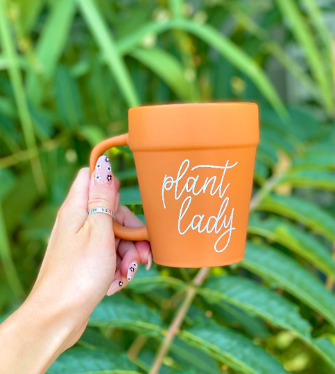 Plant Lady Terracotta Pot Mug, Plant Lover Gift, Plant Gifts, Plant Lady, Gifts for Her, Planter, Succulents