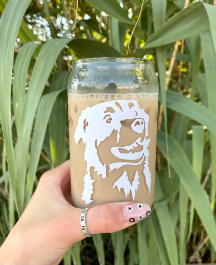 Custom Dog Glass Tumbler, Glass Can, Coffee Tumbler, Water Tumbler, Cup, Tumbler Glass, Plant Gifts, Plant Lovers, Gifts for Her